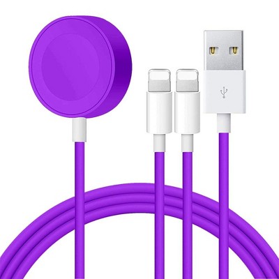 Link Magnetic Charger 3 in 1 USB Cable For Apple Watch & iPhone - Charges 2 iPhones and 1 Apple Watch At The Same Time!