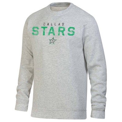 NHL Dallas Stars Men's Long Sleeve Ash Gray Crew Neck Fleece Hooded Sweatshirt