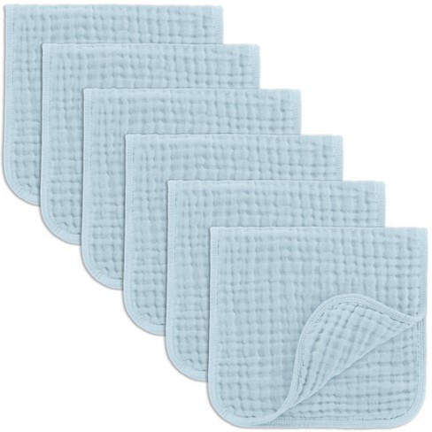 Muslin Burp Cloths Large 100 Cotton By Comfy Cubs sky Blue Pack Of 6 Target