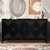 Four-Door Sideboard with Vertical Line Design, Adjustable Shelves, MDF Construction, Metal Handles for Living Room - 2 of 4