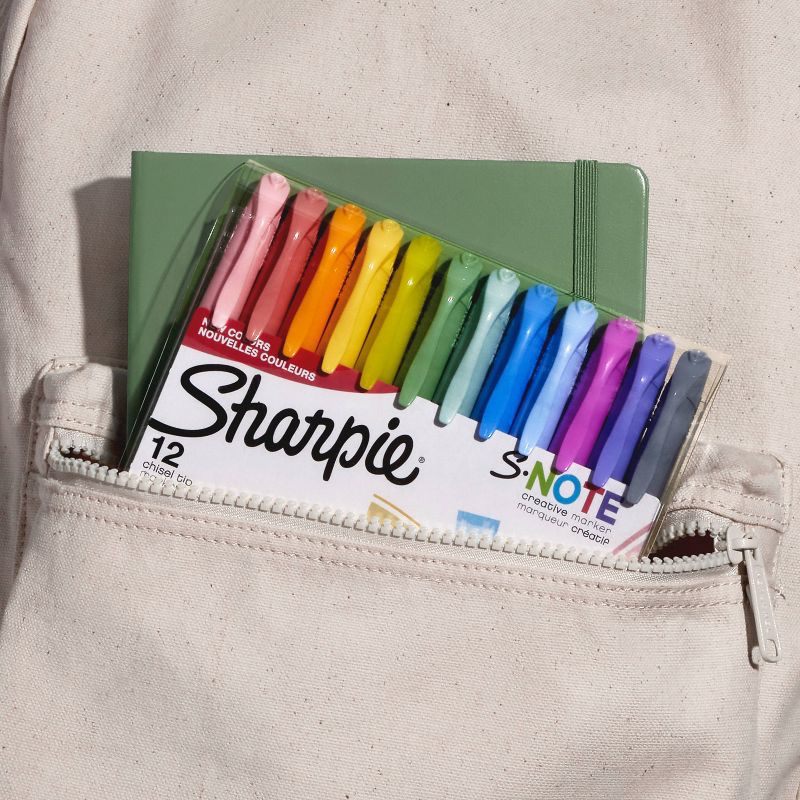 Sharpie S-Note 12pk Creative Marker Highlighters Chisel Tip Multicolored, 4 of 8