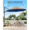 10FT Cantilever Patio Umbrella,360 Degree Rotation,Aluminum Frame Hanging Market Umbrella with Cross Base, Stable for Backyard, Garden, Porch - 3 of 4