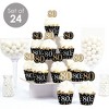 Big Dot of Happiness Adult 80th Birthday - Gold - Cupcake Decoration - Birthday Party Cupcake Wrappers and Treat Picks Kit - Set of 24 - 2 of 4