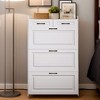 Hommoo Slim Wooden Shoe Cabinet With 3 Flip Drawers & 2 Top Compartments, Space-Saving Organizer For Hallway - 3 of 4