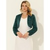 Allegra K Women's Cropped Open Front Collarless Long Sleeve Faux Fur Jacket - 2 of 4