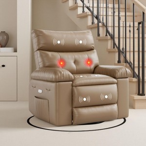 GustoWave Swivel Rocking Chair for Adults, Massage Recliner Sofa, Upholstered Glider Recliner Nursery Chair for Living Room - 1 of 4