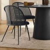 5-piece Dining Set for 4, 46" Round Dining Table Set with 4 Bouclé Fabric and Rattan Backrest Chair, Dining Room Furniture - Maison Boucle - 2 of 4