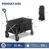 YARDSIGHT Collapsible Folding Wagon Cart, 220 lbs Heavy-Duty Utility Cart with All-Terrain Wheels and Side Storage for Camping, Shopping, Gardening - 3 of 4