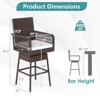 Costway 1/2/4 PCS 29" Patio 360° Swivel Bar Stool with Cross-Woven Armrests Footrest & Seat Cushion - 2 of 4