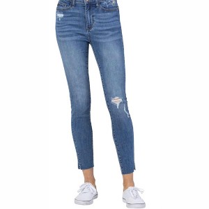 Women's High Waist Dandelion Embroidery Skinny Denim Jeans - Judy Blue - 1 of 4