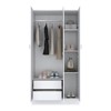 SEVOBAL Armoires Wardrobe with Three Doors Two Drawers Four Shelves and Hanging Rod for Bedroom Storage, White, 35.4"*19.7"*71.1" - 2 of 4