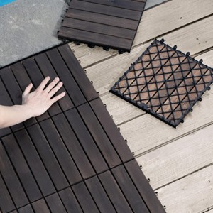 SEVOBAL 30 PCS Carpet Tiles 12" x 12" Interlocking Deck Tiles Waterproof Anti-mildew Mold Resistant for Outdoor Spaces, Brown, 22.58"*13.57"*13.97" - 1 of 4