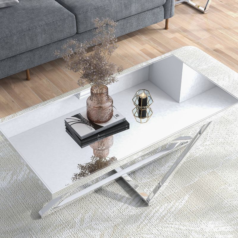 Drubeck Mirrored Rectangle Coffee Table Chrome - HOMES: Inside + Out, 5 of 10