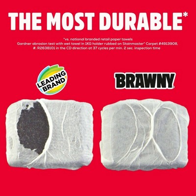 Brawny Tear-A-Square Paper Towels - 10 Triple Rolls - 3-Ply - 114 Sheets