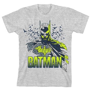 Batman Geometric Art Boy's Heather Grey T-shirt - 1 of 2