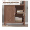 71" Tall 5 Tier Wooden Bookcase with Open Shelf and Doors Adjustable Shelves Farmhouse Bookcase - 4 of 4