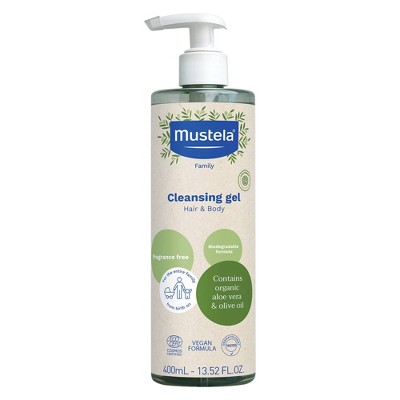 Mustela Certified Organic Cleansing Gel with Olive Oil and Aloe - Fragrance Free - 13.5 fl oz