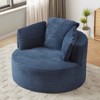AENKYO 49" Compressible Round Chair, Corduroy Accent Chair with Cushioned Backrest 3 pillows No Assembly Required - 2 of 4