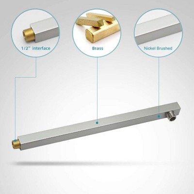 12-Inch Brushed Nickel Square Rain Shower System with Handheld
