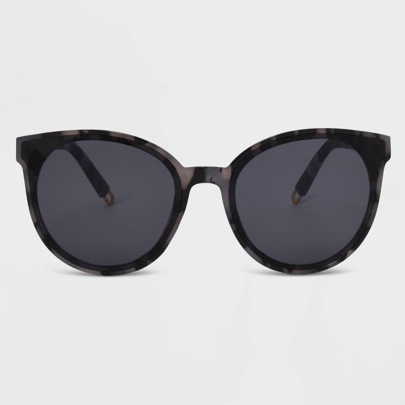 Women&#39;s Shiny Plastic Tortoise Shell Round Sunglasses - Universal Thread&#8482; Gray, 1 of 4
