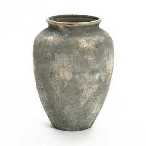 LuxenHome Rustic Gold and Brown Terracotta 15.2-Inch Tall Urn Vase Multicolored - 1 of 4