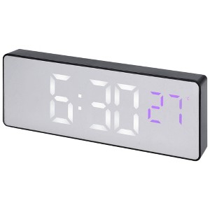 Unique Bargains Digital Temperature Dimmable Triple Corded Electric Alarm Clock - 1 of 4