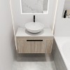 Vynxaria 30 in. Single Suspended White Oak Plywood Bath Vanity with White Flat Stone Counter KD-PACKING Ready to Assemble - 3 of 4