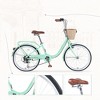 Infurnic Bicycles, 22 Inch Ladies Bicycle with Basket, Commute Bicycle Women Ladies, Green, 61"*24.41"*38.9" - 4 of 4