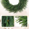 30 inch artificial Norfolk pine wreath greenery for front door porch farmhouse holiday outdoor hanging decor - 4 of 4