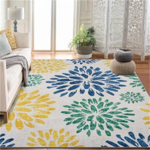 Fulvari Area Rug Non-Slip Floral Washable Living Room Throw Small Stain Resistant Rugs Low-Pile Rugs Boho Rugs - 1 of 4