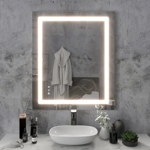 LED Front Light Bathroom Vanity  Mirror, 3 Color Temperatures, Anti-fog , Wall Mounted Frameless Make Up Mirror - 1 of 4