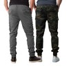 Galaxy By Harvic Men's Slim Fit Cotton Stretch Twill Cargo Joggers-2 Pack - 3 of 4