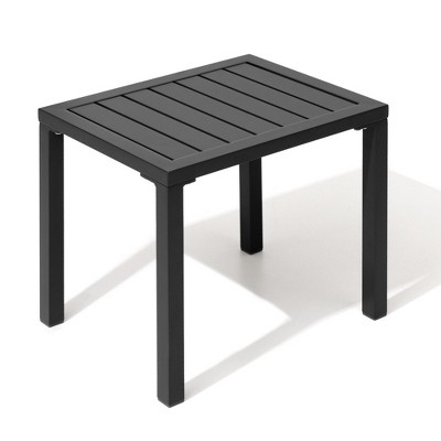 Crestlive Products Outdoor Side Table Aluminum Rectangular Side/End Table, Small Patio Coffee Bistro Table for Outdoor Indoor