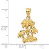 Black Bow Jewelry 14k Yellow Gold Satin and Diamond Cut Palm Trees Pendant - 4 of 4