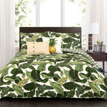 5pc Tropical Paradise Quilt Set Green - Lush Décor