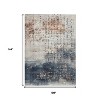 Linen And Navy Blue Geometric Washable Indoor Outdoor Area Rug - 3 of 4