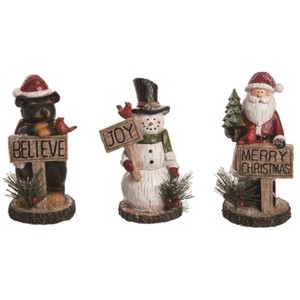 Transpac Resin Jolly Christmas Figurine Set of 3 Christmas Home Decorations - 1 of 1