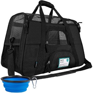 PetAmi Airline Approved Pet Carrier for Cat Dog, Soft Sided Travel Supplies Accessories, Ventilated Carrying Bag Kitten Puppy - 1 of 4
