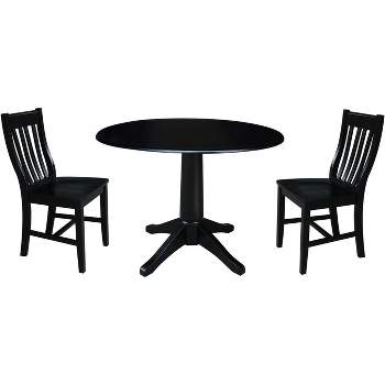 International Concepts 42 inches Round Top Pedestal Table with 2 Chairs