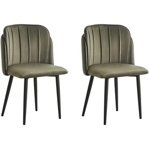 Nordlys Set of 2 Metal and Fabric Dining Chairs Vintage Style Upholstery Dining Room - 1 of 4