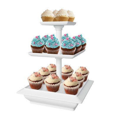 Hastings Home 3-tier Dessert Stand-tempered Round Glass Display Tower For  Cupcakes, Cookies, Fruit, Appetizers-buffet, Wedding, Party Serveware in  the Serveware department at