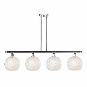 White Mouchette - 4 Light Stem Hung Island In Modern Style-12.25 Inches Tall and 48.25 Inches Wide - 1 of 1