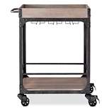 Franklin Bar Cart and Wine Rack Weathered Gray - Threshold™