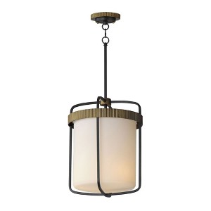 Maxim Lighting Ruffles 3 - Light Pendant in  Black/Antique Brass - 1 of 3