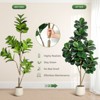 Garvee 4/5/6/7FT Fiddle Leaf Fig Tree Artificial with Leaves - Realistic Faux Ficus Lyrata Trees in Grey Planter Pot, Indoor Fake Floor Plants - 3 of 4