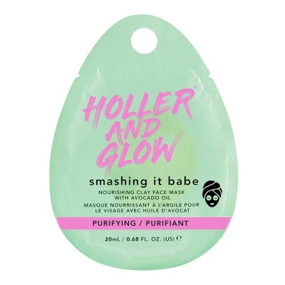 Holler and Glow Smashing It Babe Avocado Clay Face Mask - 0.68oz