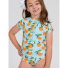 RuffleButts Toddler Girls Short Sleeve UPF50+ One Piece Rash Guard - 4 of 4