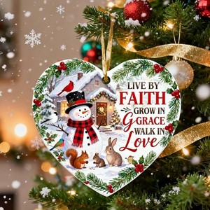 Lomsoe Christmas Ornaments Inspirational Snowman Ceramic Ornament Gift Christmas Tree Ornaments Christmas Decor Christmas Gift - 1 of 1