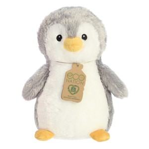 Aurora Medium Eco Hugs Penguin Eco Nation Eco-Friendly Stuffed Animal Grey 11" - 1 of 4