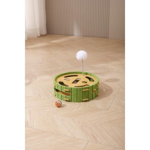 Cat Puzzle Toys Interactive Dancer Teasing Box with Squeaky Toys and Scratching Felt,Kitten Track Ball Toy for Indoor Cats - 1 of 4